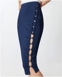 Pinko - Geribbelde Lange Rok Met Zijsplit - Lyst
