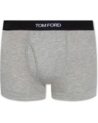 Tom Ford - Ondergoed ,Grijs ,Katoen Logo Jacquard Boxer Briefs - Lyst