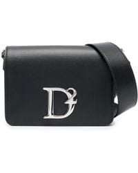 DSquared² - Leren Crossbodytas Met Logoplakkaat - Lyst