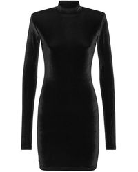 Philipp Plein - Kleedjes ,Zwart ,Polyester Mini Dress Ls Basic - Lyst