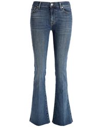 7 For All Mankind - Blaue studded bootcut jeans 7 for all kind - Lyst
