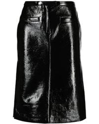 Courreges - Rokken ,Zwart ,Katoen Low-Rise Midi Rok - Lyst