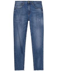 Liu Jo - Jeans slim-fit de talle alto con efecto desgastado - Lyst
