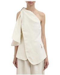Uma Wang - Tops ,Wit ,Linnen Kaeen Jacket - Lyst
