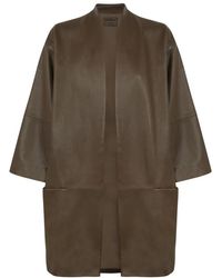 Cortana - Jassen ,Groen ,Leer Rechte Oversized Leren Jas - Lyst