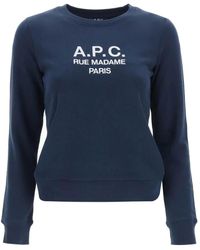 A.P.C. - Sweatshirt mit besticktem logo aus bio-baumwoll-frottee,tina sweatshirt mit gesticktem logo - Lyst
