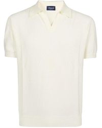 Drumohr - Kurzarm polo shirt in weiß,weiße t-shirts & polos ss23,polo shirts - Lyst