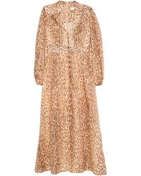 Zimmermann - Kleedjes ,Bruin ,Bruine Elegante Jurken - Lyst
