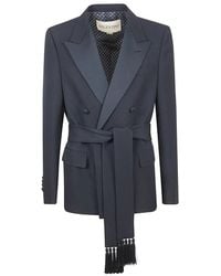 Valentino Garavani - Virgin Wool Blazer Met Riem - Lyst