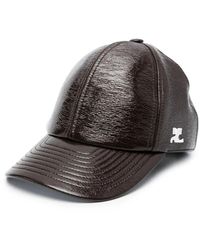 Courreges - Sombrero de vinilo marrón con visera curva - Lyst