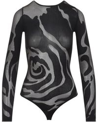 Wolford - Tops ,Zwart ,Wol Rose Shadow String Body - Lyst