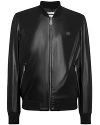 Philipp Plein - Leren Bomberjack - Lyst
