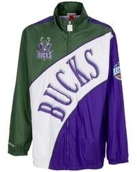 Mitchell & Ness - Jassen ,Veelkleurig ,Polyester Nba Gebogen Retro Windbreaker Jas - Lyst