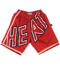Mitchell & Ness - Fitness ,Rood ,Polyester Miami Heat Basketball Shorts Hardwood Classics - Lyst