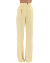 Elisabetta Franchi - Fließende Crêpe-Hose Mit Goldenen Knöpfen - Lyst