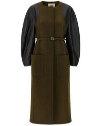 Fendi - Jassen ,Groen ,Wol Wollen Vilt Jas - Lyst