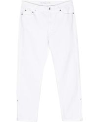 Michael Kors - Jeans ,Wit ,Katoen Witte Straight Jeans Met Zijsplit - Lyst