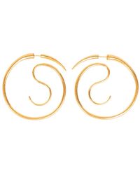 Panconesi - Goldene spiral schlange hoop ohrringe - Lyst