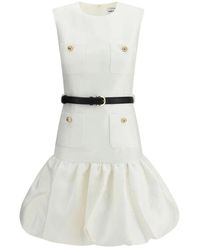 Self-Portrait - Taffeta Ballon Rok Korte Jurk - Lyst