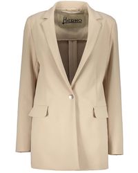 Herno - Jassen ,Leer Klassieke Blazer Met Zakken En Revers - Lyst