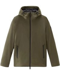 Woolrich - Er Tech Softshell Mantel mit verstellbarer Kapuze - Lyst