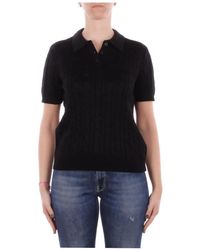 Ralph Lauren - Metallic Cable-Knit Polo Sweater - Lyst