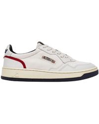 Autry - Vintage canvas-sneakers im retro-stil mit leder-einsätzen - Lyst