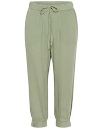Kaffe - Grüne Capri Hose Mit Elastischem Bund - Lyst