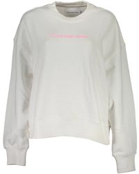 Calvin Klein - Sudadera de algodón blanco con estampado de logo - Lyst