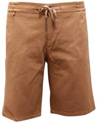 Berwich - Korte Broeken ,Bruin ,Italiaanse Jogger Shorts - Lyst