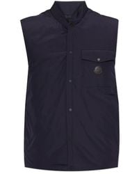 Moncler - Jassen ,Blauw ,Polyester Sahel Down Vest - Lyst