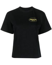 Heron Preston - Tops ,Zwart ,Katoen Racing Logo-Print T-Shirt - Lyst
