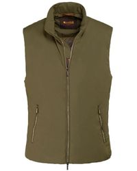 Moorer - Legergroene Lichtgewicht Vest Senio Stijl - Lyst