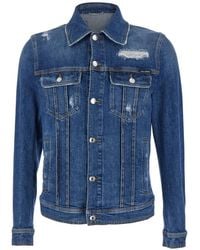 Dolce & Gabbana - Stretch Denim Jacket - Lyst