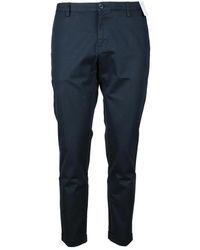 AT.P.CO - Broeken ,Blauw ,Katoen Katoen Elastaan Broek - Lyst