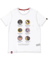 Alpha Industries - Nasa Logo Wit Tee Korte Mouw - Lyst