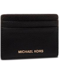 Michael Kors - Schwarze kartenhalter geldbörse für frauen - Lyst