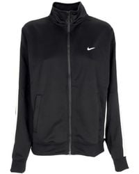 Nike - W Sportswear Trainingsjack Poly-Knit Swoosh Jack Zwart/Wit - Lyst