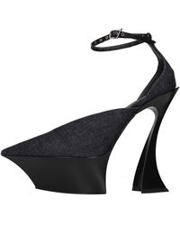 Mugler - Denim Strappy Pump - Lyst
