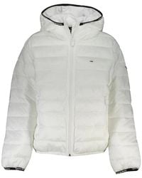 Tommy Hilfiger - Weiße kapuzenjacke mit logo - Lyst