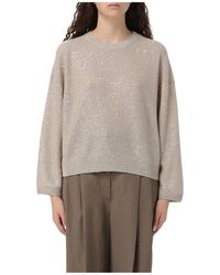 Brunello Cucinelli - Pailletversierde Vest Trui - Lyst
