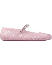 Jimmy Choo - Roze Ballerina Schoenen Met Kristalversiering - Lyst