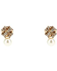 Tory Burch - Moondance Logo Und Perlen-Stecker - Lyst