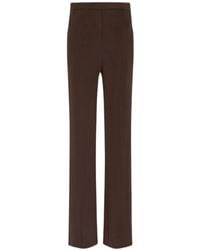 Max Mara - Bruine Wijde Pijp Jersey Crepe Broek - Lyst