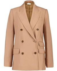 Zimmermann - Jassen ,Wol Biscuit Hypnotic Double-Breasted Wollen Blazer - Lyst