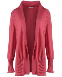 Malo - Luxe Cashmere Cardigan Met Ribboorden - Lyst