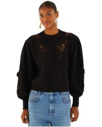 FARM Rio - Gebreide Trui Met Kant En Uitsparingen - Lyst