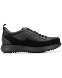 Giorgio Armani - Zwarte Leren Casual Trainers - Lyst