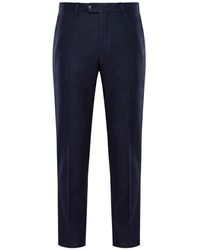 Moorer - Broeken ,Blauw ,Kasjmier Comfortabele En Veelzijdige Broek - Lyst