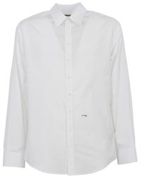 DSquared² - Overhemden ,Wit ,Katoen Witte Katoenen Overhemd Lange Mouwen - Lyst
